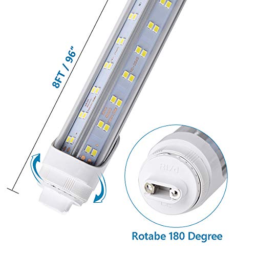 10PCS 8ft R17D LED Tube Light (10 Count)