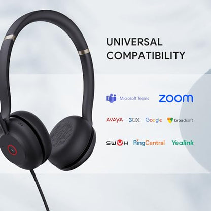 UH37 USB Headset with Mic Mono Wired Headphone for Office USB