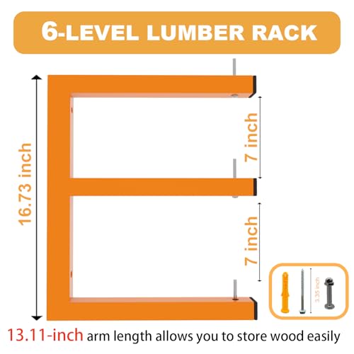 4 Pack Wall Mounted Lumber Rack (4 Count)