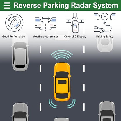 Universal Car Auto Vehicle Reverse Backup Radar System Reverse Parking Sensors Alarm Buzzer Reminder Distance Detection Red 2 Pcs Parking Sensors