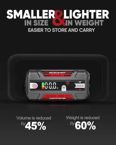 J400 Portable Jump Starter for Upto 8.0L Gas & 6.0L Diesel Engines