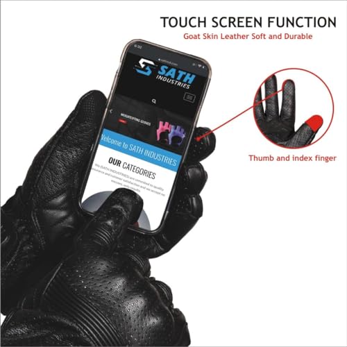 Leather Motorcycle Gloves for Men and Women