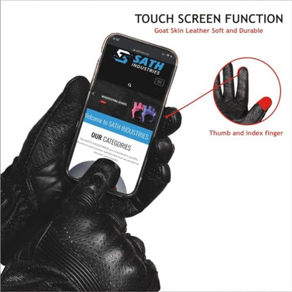 Leather Motorcycle Gloves for Men and Women