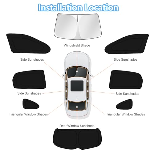 Car Window Shades for Hyundai Kona 2018 (8 Count)
