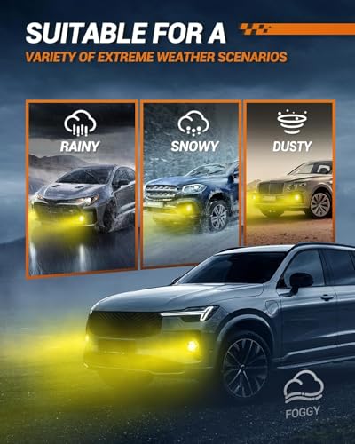 5201 5202 LED Fog Light Bulbs Yellow (2 Count)