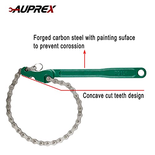 12 Inch Sturdy Carbon Steel Adjustable Heavy Duty Ratcheting Chain Oil Filter Wrench Reversible Chain Style Pipe Fitter With Multi