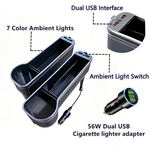 7 Color Led Car Seat Gap Organizer