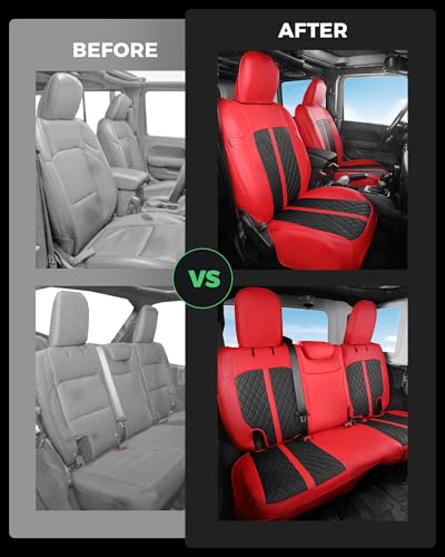 for Jeep Wrangler Leather Custom Car Seat Covers Full Set 4 Door