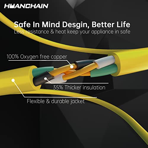 Indoor Outdoor Yellow Extension Cord 75 FT Waterproof 16