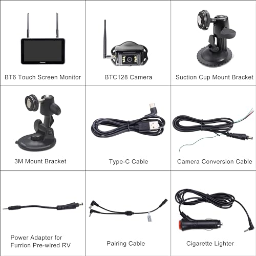 Byte Tango BT6 Touch RV Backup Camera Wireless 2.4G Digita FHD 1080P DVR Rearview and 5.5" Touch Screen Monitor System for RV