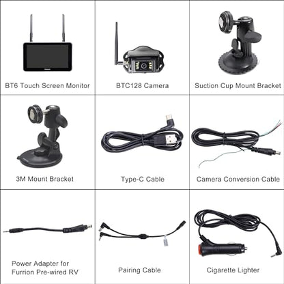 Byte Tango BT6 Touch RV Backup Camera Wireless 2.4G Digita FHD 1080P DVR Rearview and 5.5" Touch Screen Monitor System for RV