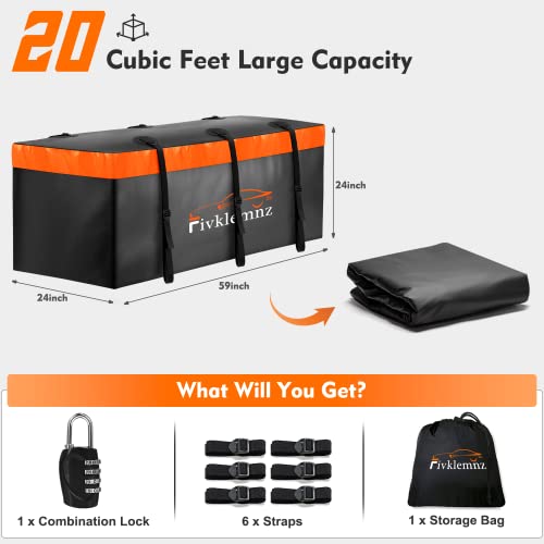 20 Cubic Hitch Mount Cargo Carrier Bag Waterproof Soft Car Tray