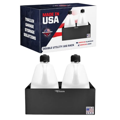 430 Double Aluminum Utility Fuel Jug Holder Rack Fits Two 5 Gallon Gas Containers