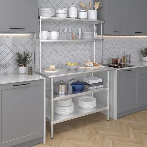 Stainless Steel Work Table with 2 Shelves