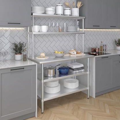 Stainless Steel Work Table with 2 Shelves