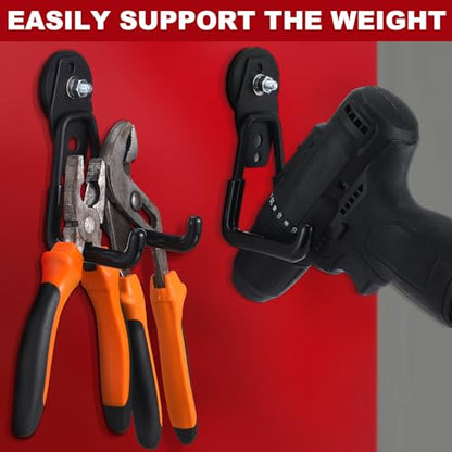 4 Pcs Large Magnetic Hooks Heavy Duty Garage Magnet Hooks Strong Storage Utility Magnetic Hangers with Anti Slip Rubber Coating for Indoor and Outdoor Hanging