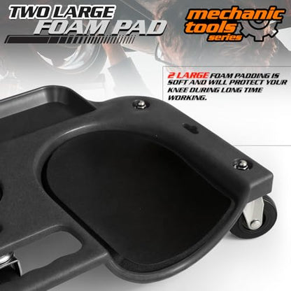 Rolling Knee Creeper Durable Knee Pads with Full 360 Degree Turn Casters and Tool Tray
