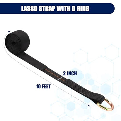 8 Pack Lasso Tow Truck Straps with D Ring 11 (8 Count)