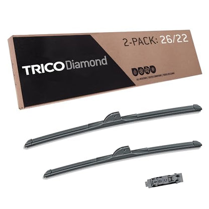 Diamond 26" + 22" Super Premium Automotive Replacement Windshield Wiper Blades (2 Count)