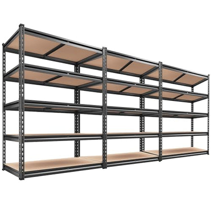 2000LBS Garage Shelving Heavy Duty 72''H Storage Shelves 5 Tier Heavy Duty Shelving (3 Count)
