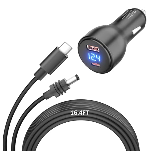 3-in-1 Starlink Mini Cable with 12V-20V Car Cigarette Lighter Adapter 5M