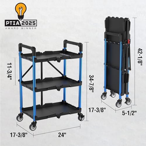 3 Tier Collapsible Utility Cart