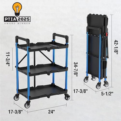 3 Tier Collapsible Utility Cart