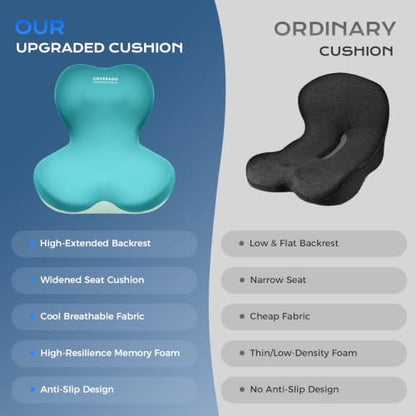 Car Seat Cushion and Lumbar Support Pillow One Piece