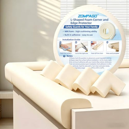 Foam Baby Edge Protector Strip Furniture Safety 1 Roll + 4 Corners (5 Count)