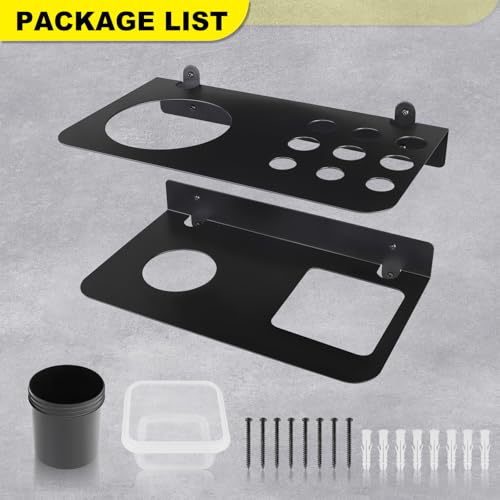 Coolant Funnel Kit Holder Wall Mount Rack with 2 Drip Cups