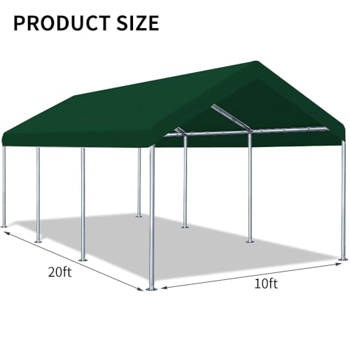10'x20' Carport Canopy Replacement Cover Green