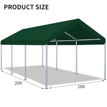 10'x20' Carport Canopy Replacement Cover Green