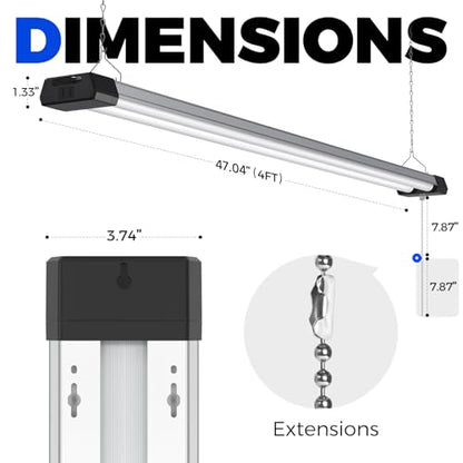 BS168 LED Shop Lights 8FT for Workshop (4 Count)