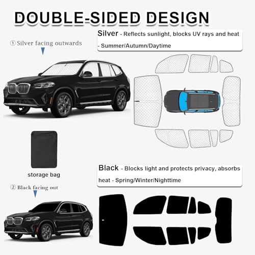 10pcs Thickened Sun Shade for BMW X3 2018 (10 Count)