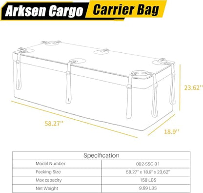 Waterproof Hitch Cargo Carrier Bag for 20" x 60" Baskets
