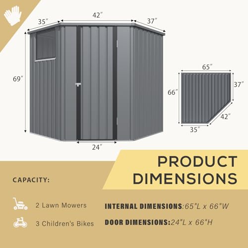Corner 6x6 Storage Sheds & Outdoor Storage with Openable Windows