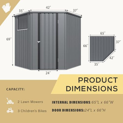 Corner 6x6 Storage Sheds & Outdoor Storage with Openable Windows