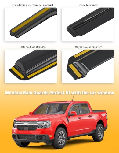 in Channel Window Visors Rain Guards for Ford Maverick 2022 (4 Count)
