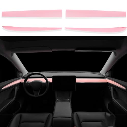 Dashboard Cover Wrap and Front Door Inner Armrest Panel Cover Trim Compatible with Tesla Model 3