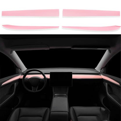 Dashboard Cover Wrap and Front Door Inner Armrest Panel Cover Trim Compatible with Tesla Model 3