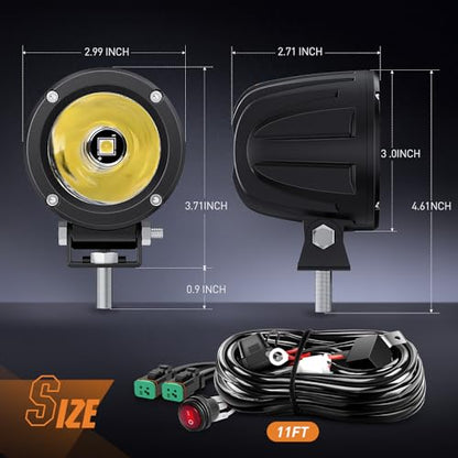 2 PCS 3" Spot Round LED Light Pods