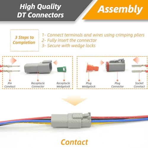4 Sets 4 Pin DT Waterproof Connector Kit