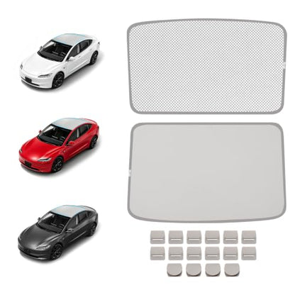 2 Pack Gray Roof Sunshade for Tesla Model 3 (2 Count)
