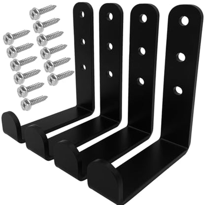4 Pcs Black Heavy Duty Metal j Hooks for Hanging 280 lbs (4 Count)