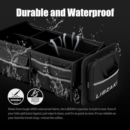 LIBZAKI Oversize 4 in 1 Car Trunk Storage Organizer