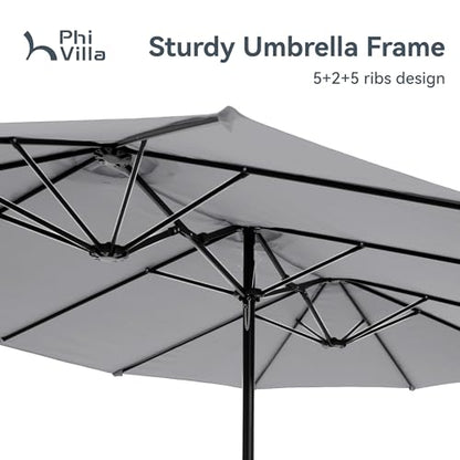 15ft Large Outdoor Patio Umbrella with Base Included