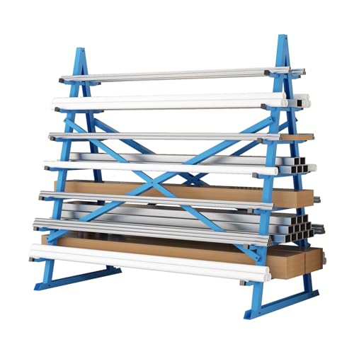 7 Tier Horizontal Lumber Storage Rack with Adjustable Arm