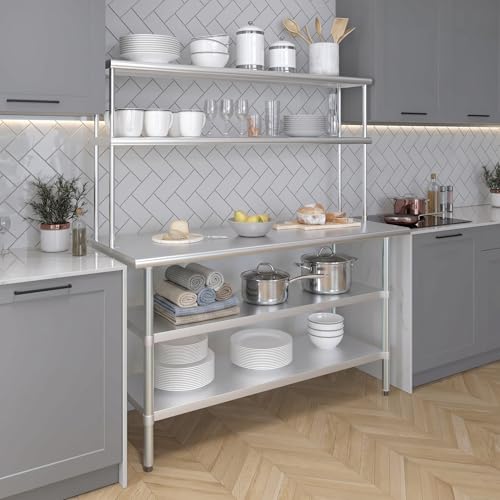 Stainless Steel Work Table with 2 Shelves