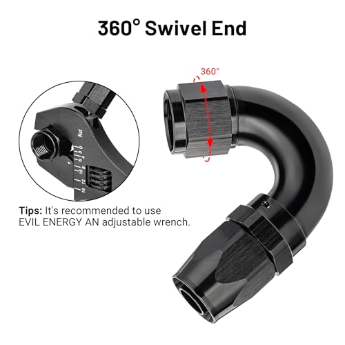 10AN 150 Degree One Piece Full Flow Hose End Fitting Swivel for CPE Braided Hose