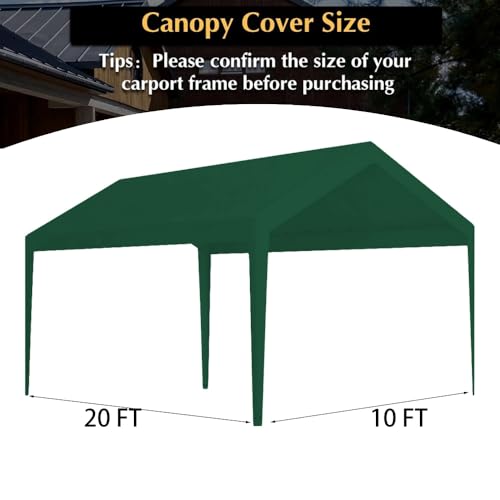 10 x 20 FT Carport Replacement Cover (192 Ounce)